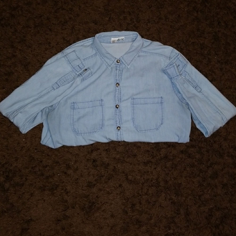 Denim long sleeve button up